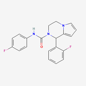 molecular formula C20H17F2N3O B3411059 1-(2-fluorophenyl)-N-(4-fluorophenyl)-3,4-dihydropyrrolo[1,2-a]pyrazine-2(1H)-carboxamide CAS No. 900012-30-8