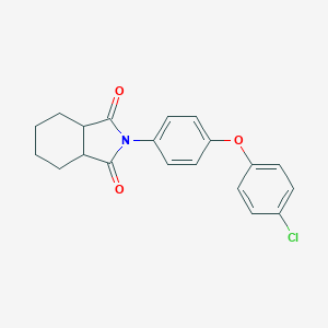 molecular formula C20H18ClNO3 B341106 2-[4-(4-chlorophenoxy)phenyl]hexahydro-1H-isoindole-1,3(2H)-dione 