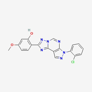 molecular formula C19H13ClN6O2 B3411070 2-[10-(2-Chlorophenyl)-3,5,6,8,10,11-hexaazatricyclo[7.3.0.0^{2,6}]dodeca-1(9),2,4,7,11-pentaen-4-yl]-5-methoxyphenol CAS No. 900259-27-0