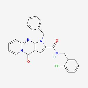 molecular formula C25H19ClN4O2 B3411100 1-benzyl-N-(2-chlorobenzyl)-4-oxo-1,4-dihydropyrido[1,2-a]pyrrolo[2,3-d]pyrimidine-2-carboxamide CAS No. 902045-74-3