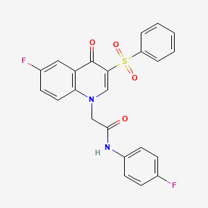 molecular formula C23H16F2N2O4S B3411104 2-(6-fluoro-4-oxo-3-(phenylsulfonyl)quinolin-1(4H)-yl)-N-(4-fluorophenyl)acetamide CAS No. 902278-25-5