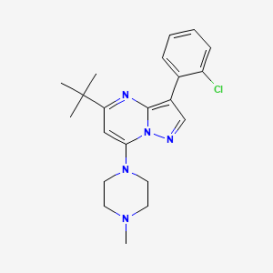 molecular formula C21H26ClN5 B3411124 5-Tert-butyl-3-(2-chlorophenyl)-7-(4-methylpiperazin-1-yl)pyrazolo[1,5-a]pyrimidine CAS No. 902311-79-9