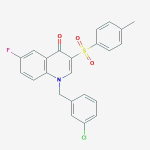 molecular formula C23H17ClFNO3S B3411128 1-(3-chlorobenzyl)-6-fluoro-3-tosylquinolin-4(1H)-one CAS No. 902484-89-3