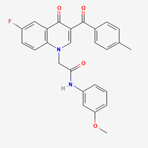 molecular formula C26H21FN2O4 B3411140 2-(6-fluoro-3-(4-methylbenzoyl)-4-oxoquinolin-1(4H)-yl)-N-(3-methoxyphenyl)acetamide CAS No. 902566-32-9