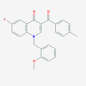 molecular formula C25H20FNO3 B3411173 6-Fluoro-1-[(2-methoxyphenyl)methyl]-3-(4-methylbenzoyl)-1,4-dihydroquinolin-4-one CAS No. 902624-69-5