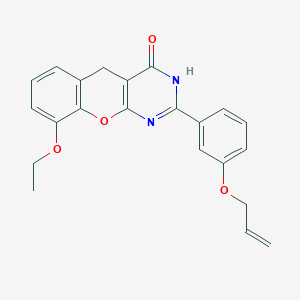 molecular formula C22H20N2O4 B3411184 2-(3-(allyloxy)phenyl)-9-ethoxy-3H-chromeno[2,3-d]pyrimidin-4(5H)-one CAS No. 902886-25-3