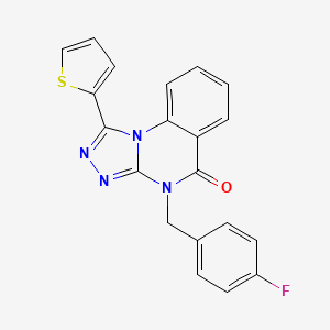 molecular formula C20H13FN4OS B3411198 4-(4-fluorobenzyl)-1-thien-2-yl[1,2,4]triazolo[4,3-a]quinazolin-5(4H)-one CAS No. 902891-09-2