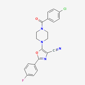molecular formula C21H16ClFN4O2 B3411223 5-(4-(4-Chlorobenzoyl)piperazin-1-yl)-2-(4-fluorophenyl)oxazole-4-carbonitrile CAS No. 903189-63-9