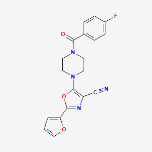 molecular formula C19H15FN4O3 B3411226 5-(4-(4-Fluorobenzoyl)piperazin-1-yl)-2-(furan-2-yl)oxazole-4-carbonitrile CAS No. 903190-19-2