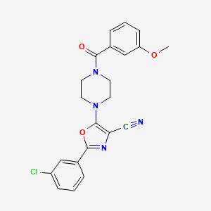 molecular formula C22H19ClN4O3 B3411244 2-(3-Chlorophenyl)-5-(4-(3-methoxybenzoyl)piperazin-1-yl)oxazole-4-carbonitrile CAS No. 903205-25-4