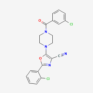 molecular formula C21H16Cl2N4O2 B3411250 5-(4-(3-Chlorobenzoyl)piperazin-1-yl)-2-(2-chlorophenyl)oxazole-4-carbonitrile CAS No. 903205-75-4