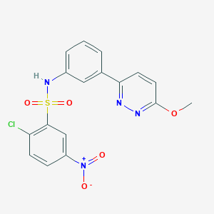 molecular formula C17H13ClN4O5S B3411257 2-chloro-N-(3-(6-methoxypyridazin-3-yl)phenyl)-5-nitrobenzenesulfonamide CAS No. 903290-06-2