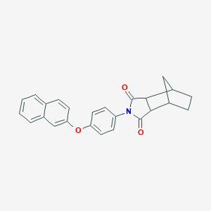 molecular formula C25H21NO3 B341128 2-[4-(naphthalen-2-yloxy)phenyl]hexahydro-1H-4,7-methanoisoindole-1,3(2H)-dione 