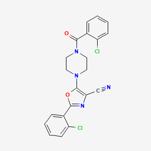 molecular formula C21H16Cl2N4O2 B3411300 5-(4-(2-Chlorobenzoyl)piperazin-1-yl)-2-(2-chlorophenyl)oxazole-4-carbonitrile CAS No. 903584-89-4