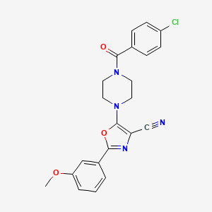 5-(4-(4-Chlorobenzoyl)piperazin-1-yl)-2-(3-methoxyphenyl)oxazole-4-carbonitrile