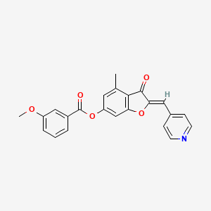 molecular formula C23H17NO5 B3411314 (Z)-4-methyl-3-oxo-2-(pyridin-4-ylmethylene)-2,3-dihydrobenzofuran-6-yl 3-methoxybenzoate CAS No. 903864-54-0