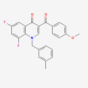 molecular formula C25H19F2NO3 B3411330 6,8-Difluoro-3-(4-methoxybenzoyl)-1-[(3-methylphenyl)methyl]-1,4-dihydroquinolin-4-one CAS No. 904451-20-3