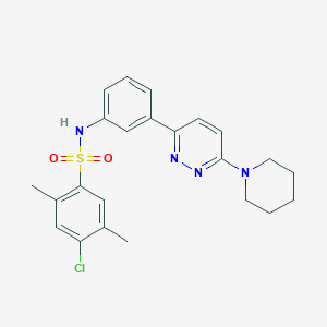 molecular formula C23H25ClN4O2S B3411361 4-chloro-2,5-dimethyl-N-[3-(6-piperidin-1-ylpyridazin-3-yl)phenyl]benzenesulfonamide CAS No. 904830-25-7