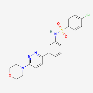 molecular formula C20H19ClN4O3S B3411380 4-chloro-N-(3-(6-morpholinopyridazin-3-yl)phenyl)benzenesulfonamide CAS No. 904833-76-7