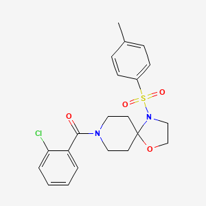 molecular formula C21H23ClN2O4S B3411387 (2-Chlorophenyl)(4-tosyl-1-oxa-4,8-diazaspiro[4.5]decan-8-yl)methanone CAS No. 906152-77-0