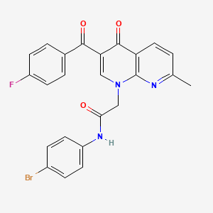 molecular formula C24H17BrFN3O3 B3411395 N-(4-bromophenyl)-2-(3-(4-fluorobenzoyl)-7-methyl-4-oxo-1,8-naphthyridin-1(4H)-yl)acetamide CAS No. 912780-77-9