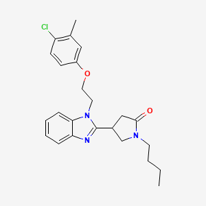 molecular formula C24H28ClN3O2 B3411409 1-butyl-4-{1-[2-(4-chloro-3-methylphenoxy)ethyl]-1H-benzimidazol-2-yl}pyrrolidin-2-one CAS No. 912914-87-5