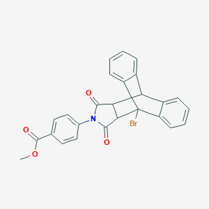 molecular formula C26H18BrNO4 B341141 Methyl 4-(1-bromo-16,18-dioxo-17-azapentacyclo[6.6.5.0~2,7~.0~9,14~.0~15,19~]nonadeca-2,4,6,9,11,13-hexaen-17-yl)benzoate (non-preferred name) 