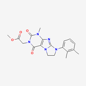 molecular formula C19H21N5O4 B3411410 methyl 2-(8-(2,3-dimethylphenyl)-1-methyl-2,4-dioxo-7,8-dihydro-1H-imidazo[2,1-f]purin-3(2H,4H,6H)-yl)acetate CAS No. 915929-80-5