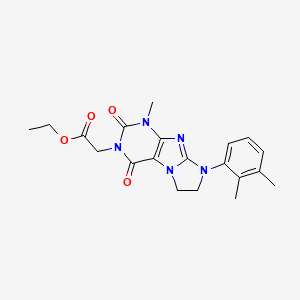 molecular formula C20H23N5O4 B3411412 Ethyl 2-[6-(2,3-dimethylphenyl)-4-methyl-1,3-dioxo-7,8-dihydropurino[7,8-a]imidazol-2-yl]acetate CAS No. 915934-17-7