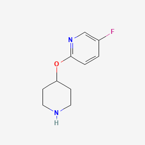 molecular formula C10H13FN2O B3411421 5-Fluoro-2-(piperidin-4-yloxy)pyridine CAS No. 918535-95-2