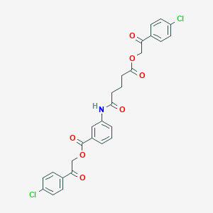 molecular formula C28H23Cl2NO7 B341143 2-(4-Chlorophenyl)-2-oxoethyl 3-({5-[2-(4-chlorophenyl)-2-oxoethoxy]-5-oxopentanoyl}amino)benzoate 