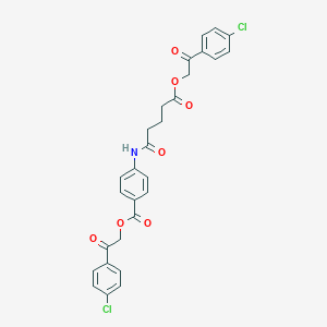 molecular formula C28H23Cl2NO7 B341144 2-(4-Chlorophenyl)-2-oxoethyl 4-({5-[2-(4-chlorophenyl)-2-oxoethoxy]-5-oxopentanoyl}amino)benzoate 