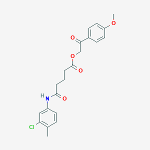 molecular formula C21H22ClNO5 B341146 2-(4-Methoxyphenyl)-2-oxoethyl 5-(3-chloro-4-methylanilino)-5-oxopentanoate 