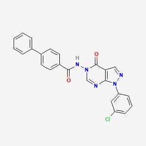 molecular formula C24H16ClN5O2 B3411477 N-(1-(3-chlorophenyl)-4-oxo-1H-pyrazolo[3,4-d]pyrimidin-5(4H)-yl)-[1,1'-biphenyl]-4-carboxamide CAS No. 919842-60-7