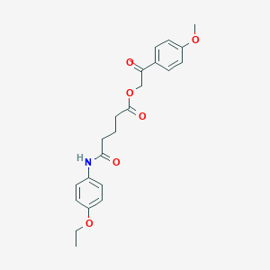 molecular formula C22H25NO6 B341148 2-(4-Methoxyphenyl)-2-oxoethyl 5-[(4-ethoxyphenyl)amino]-5-oxopentanoate 