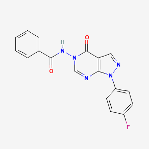 molecular formula C18H12FN5O2 B3411485 N-(1-(4-fluorophenyl)-4-oxo-1H-pyrazolo[3,4-d]pyrimidin-5(4H)-yl)benzamide CAS No. 919843-94-0