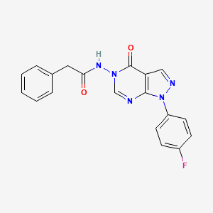 molecular formula C19H14FN5O2 B3411500 N-(1-(4-fluorophenyl)-4-oxo-1H-pyrazolo[3,4-d]pyrimidin-5(4H)-yl)-2-phenylacetamide CAS No. 919844-87-4