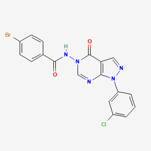 molecular formula C18H11BrClN5O2 B3411508 4-bromo-N-(1-(3-chlorophenyl)-4-oxo-1H-pyrazolo[3,4-d]pyrimidin-5(4H)-yl)benzamide CAS No. 919859-38-4