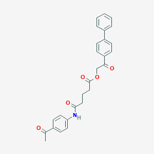 molecular formula C27H25NO5 B341151 2-(Biphenyl-4-yl)-2-oxoethyl 5-[(4-acetylphenyl)amino]-5-oxopentanoate 