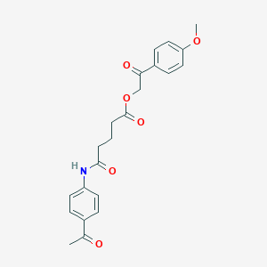 molecular formula C22H23NO6 B341152 2-(4-Methoxyphenyl)-2-oxoethyl 5-[(4-acetylphenyl)amino]-5-oxopentanoate 