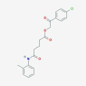 molecular formula C20H20ClNO4 B341153 2-(4-Chlorophenyl)-2-oxoethyl 5-oxo-5-(2-toluidino)pentanoate 