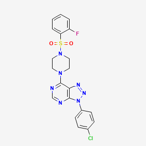 1-[3-(4-chlorophenyl)-3H-[1,2,3]triazolo[4,5-d]pyrimidin-7-yl]-4-(2-fluorobenzenesulfonyl)piperazine