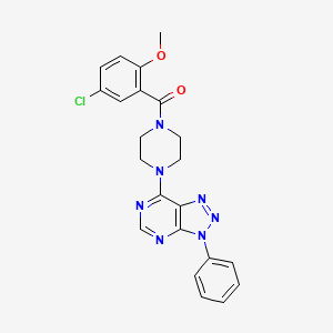 molecular formula C22H20ClN7O2 B3411535 (5-chloro-2-methoxyphenyl)(4-(3-phenyl-3H-[1,2,3]triazolo[4,5-d]pyrimidin-7-yl)piperazin-1-yl)methanone CAS No. 920177-56-6