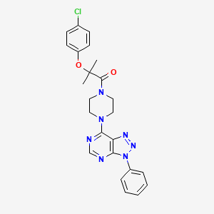 molecular formula C24H24ClN7O2 B3411540 2-(4-chlorophenoxy)-2-methyl-1-(4-{3-phenyl-3H-[1,2,3]triazolo[4,5-d]pyrimidin-7-yl}piperazin-1-yl)propan-1-one CAS No. 920177-71-5