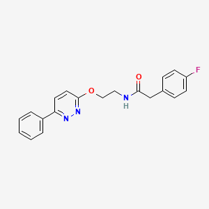 molecular formula C20H18FN3O2 B3411548 2-(4-fluorophenyl)-N-(2-((6-phenylpyridazin-3-yl)oxy)ethyl)acetamide CAS No. 920180-78-5