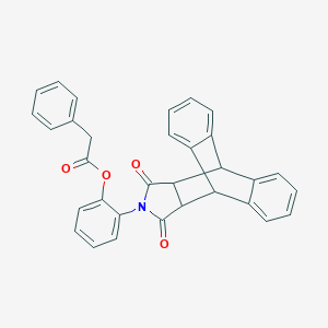 2-(16,18-Dioxo-17-azapentacyclo[6.6.5.0~2,7~.0~9,14~.0~15,19~]nonadeca-2,4,6,9,11,13-hexaen-17-yl)phenyl phenylacetate (non-preferred name)