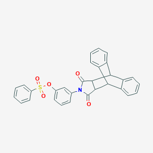 molecular formula C30H21NO5S B341156 3-(16,18-Dioxo-17-azapentacyclo[6.6.5.0~2,7~.0~9,14~.0~15,19~]nonadeca-2,4,6,9,11,13-hexaen-17-yl)phenyl benzenesulfonate 