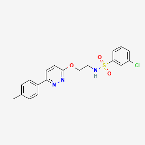 molecular formula C19H18ClN3O3S B3411560 3-chloro-N-(2-((6-(p-tolyl)pyridazin-3-yl)oxy)ethyl)benzenesulfonamide CAS No. 920212-45-9