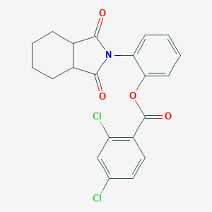 molecular formula C21H17Cl2NO4 B341158 2-(1,3-dioxooctahydro-2H-isoindol-2-yl)phenyl 2,4-dichlorobenzoate 