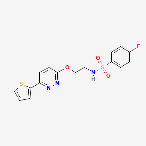 4-fluoro-N-(2-((6-(thiophen-2-yl)pyridazin-3-yl)oxy)ethyl)benzenesulfonamide